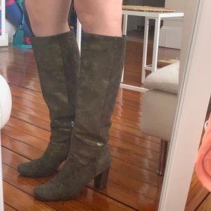 Golden leather boots